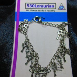 Key Charms Jewelry Bracelet Adjustable Lobster Claw Clasp